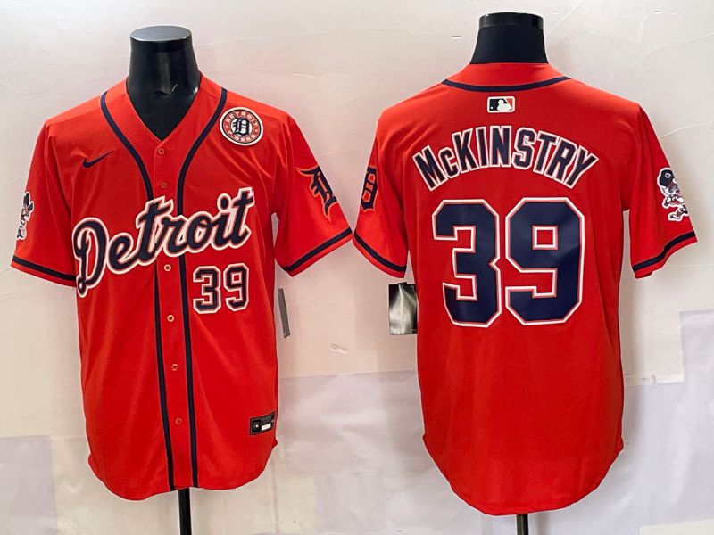 Men 2025 Detroit Tigers #39 Mckinstry Orange Nike MLB Jersey style 05->detroit tigers->MLB Jersey